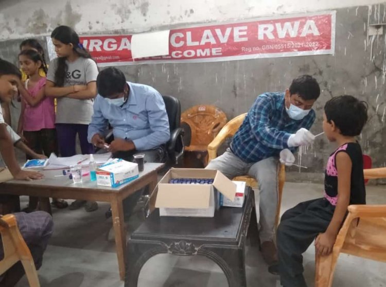 सीएचसी बिसरख एवं नेफोमा के सहियोग से दुर्गा एनक्लेव में कोविड टेस्टिंग कैम्प का हुआ आयोजन