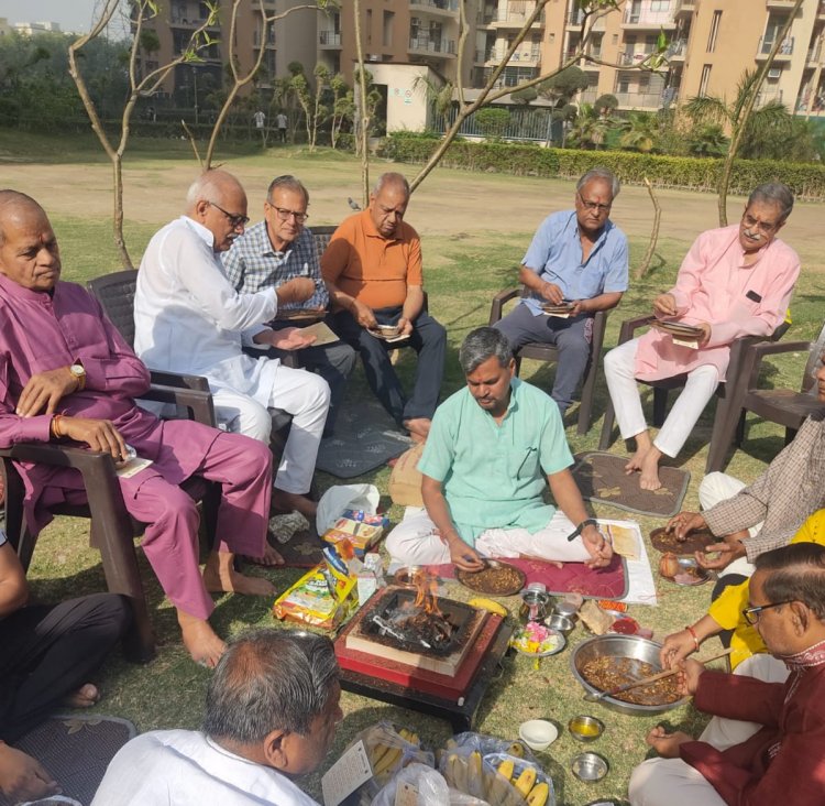 पैन ओयसिस बिल्डर एवं नोयड़ा औथरिटी की बुद्धि-शुद्धि के लिए नौवीं बार हुआ हवन