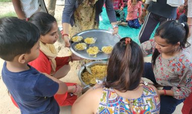 बच्चों की डिमांड पर पौष्टिक नूडल की पार्टी कि गई ईएमसीटी की ज्ञानशाला में