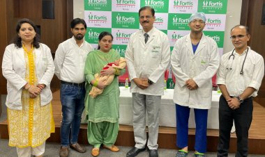 फोर्टिस हॉस्पिटल नोएडा के डॉक्टरों ने सफलतापूर्वक निकाली एक दिन के नवजात की गर्दन से बड़ी गांठ