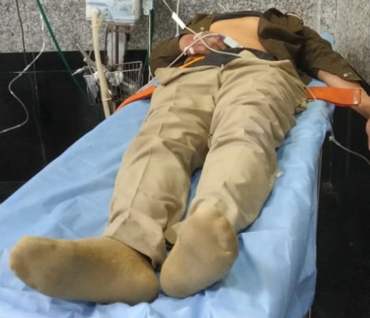 सड़क दुर्घटना में बिरनो थाने का सिपाही घायल, हालत गंभीर