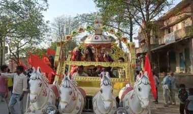 जंगीपुर नगर पंचायत में निकला भव्य श्री राम शोभायात्रा