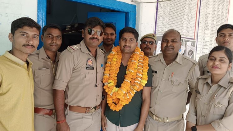 सिपाही के उपनिरीक्षक बनने पर हुआ सम्मान फिर विदाई