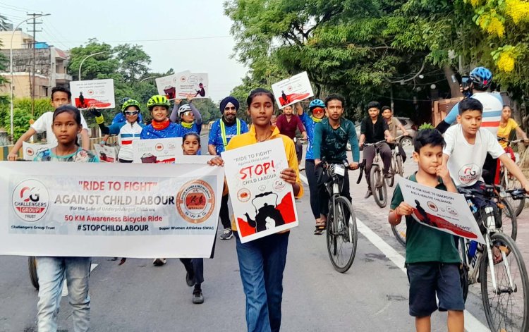 विश्व निषेध बाल श्रम दिवस पर राइड टू फाइट के माध्यम से दिया जागरुकता का संदेश