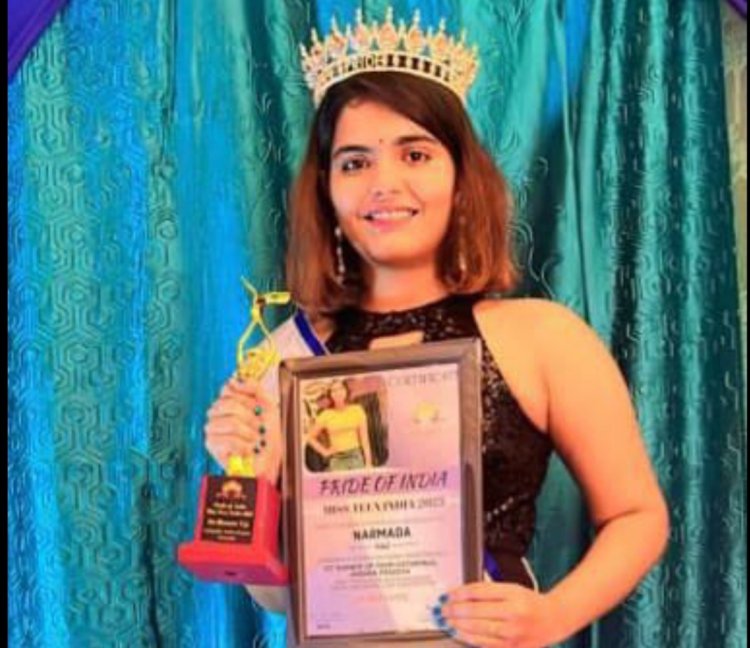 Narmada from Kothapalli, Andhra Pradesh received the City Winning Title of Pride of India Miss Teen Kothapalli Winner in Miss Teen India Category