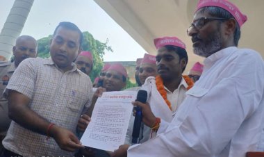 मनरेगा मजदूर संघ ने किया सत्याग्रह