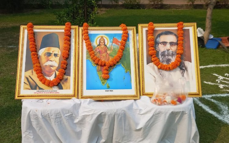 सांकेतिक विजय दशमी के उत्सव पर निकाला पथ संचलन
