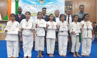 कराटे प्रतियोगिता में डेढ़ सौ बच्चों ने लिया भाग