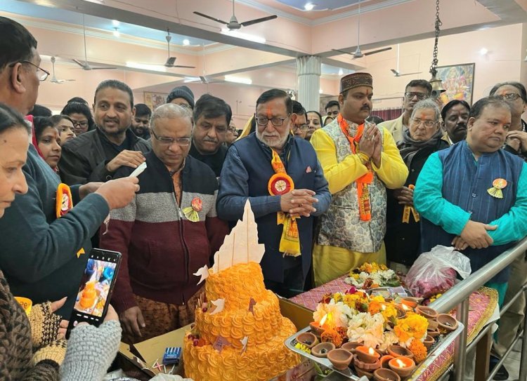 लक्ष्मी नारायण मंदिर मे राम लला मूर्ति प्राण प्रतिष्ठा के उपलक्ष में हुआ सुंदरकांड पाठ