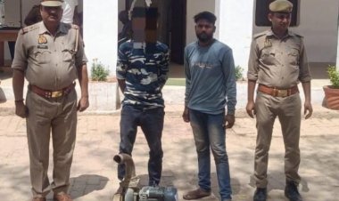 चोरी के मोटर के साथ दो आरोपियों को बिरनो पुलिस ने किया गिरफ्तार