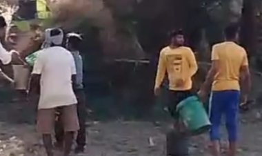 झोपड़ी में लगी आग, घर गृहस्थी का सामान जलकर हुआ खाक