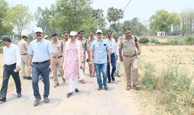 जंगीपुर - कृषि मंडी मतगणना स्थल का डीएम एसपी ने किया निरीक्षण, दिया निर्देश
