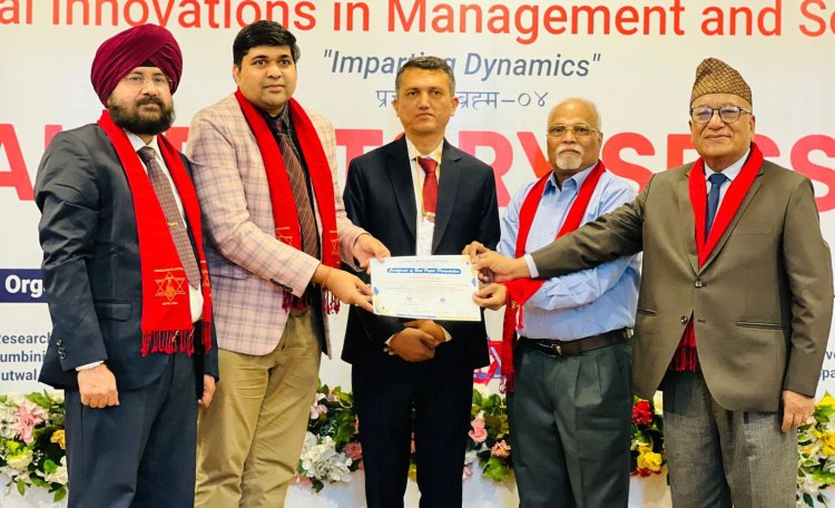बीआईटी के डॉ अरुण मित्तल को मिला सर्वश्रेष्ठ शोध पत्र प्रस्तुतीकरण पुरस्कार