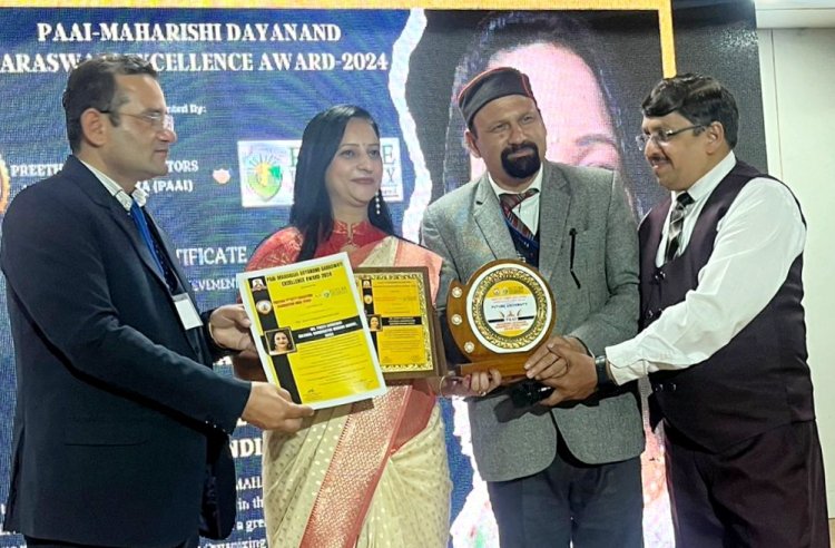 सैक्टर के लिए गर्व भरा पल प्रीति सारस्वत को नेशनल एंकर अवार्ड से सम्मानित