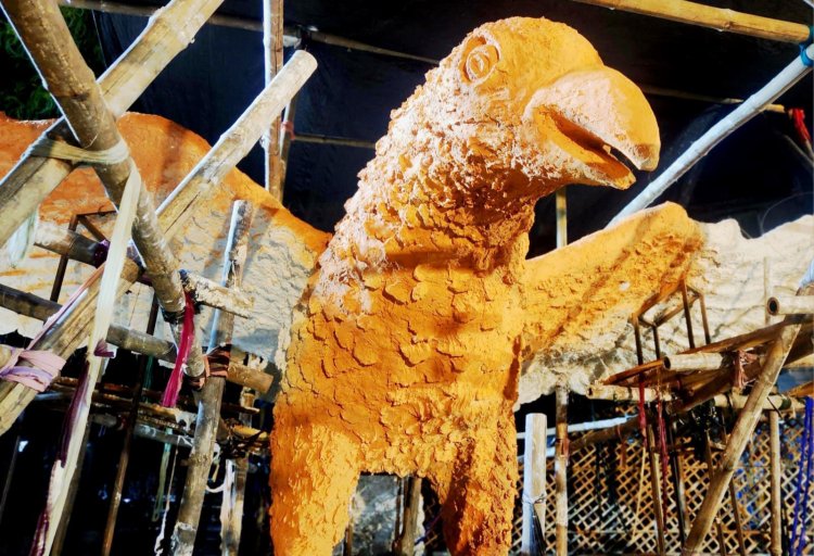 Baguiati Rail Pukur United Club Celebrating 72 Years of Puja with ‘Shabdo’ – Featuring a 20-Feet Bird Installation