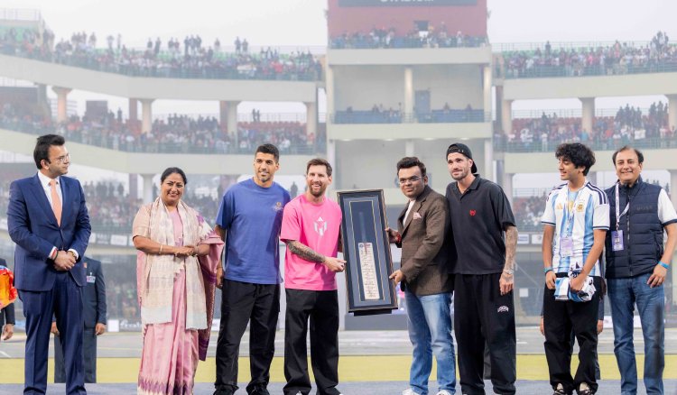 ICC CHAIRMAN JAY SHAH FELICITATES LIONEL MESSI AHEAD OF THE ICC MEN’S T20 WORLD CUP 2026
